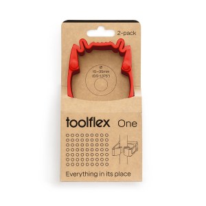 Vikan Toolflex One Holder TF2-2 Red - 2-Pack with Wall Adapter for Efficient Tool Organization